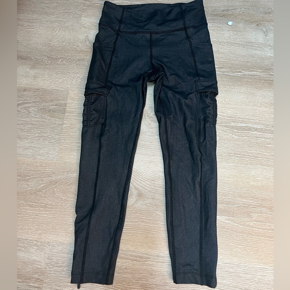 Black denim leggings